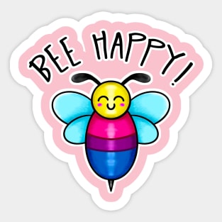 Kawaii LGBT Bee Happy Bisexual Pride Flag Sticker